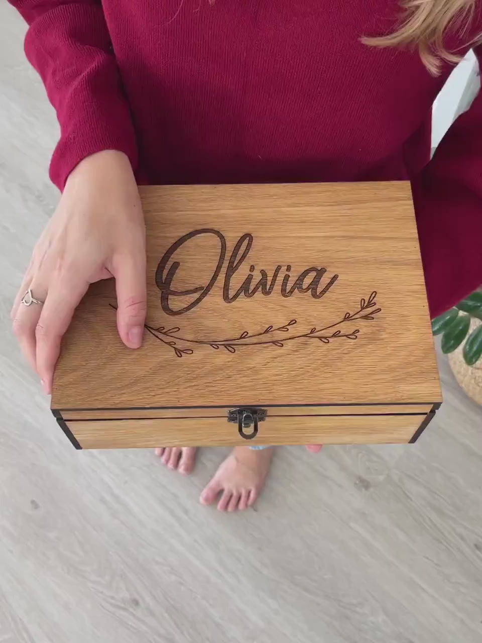Personalized Valentines Wooden Keepsake Gift Box