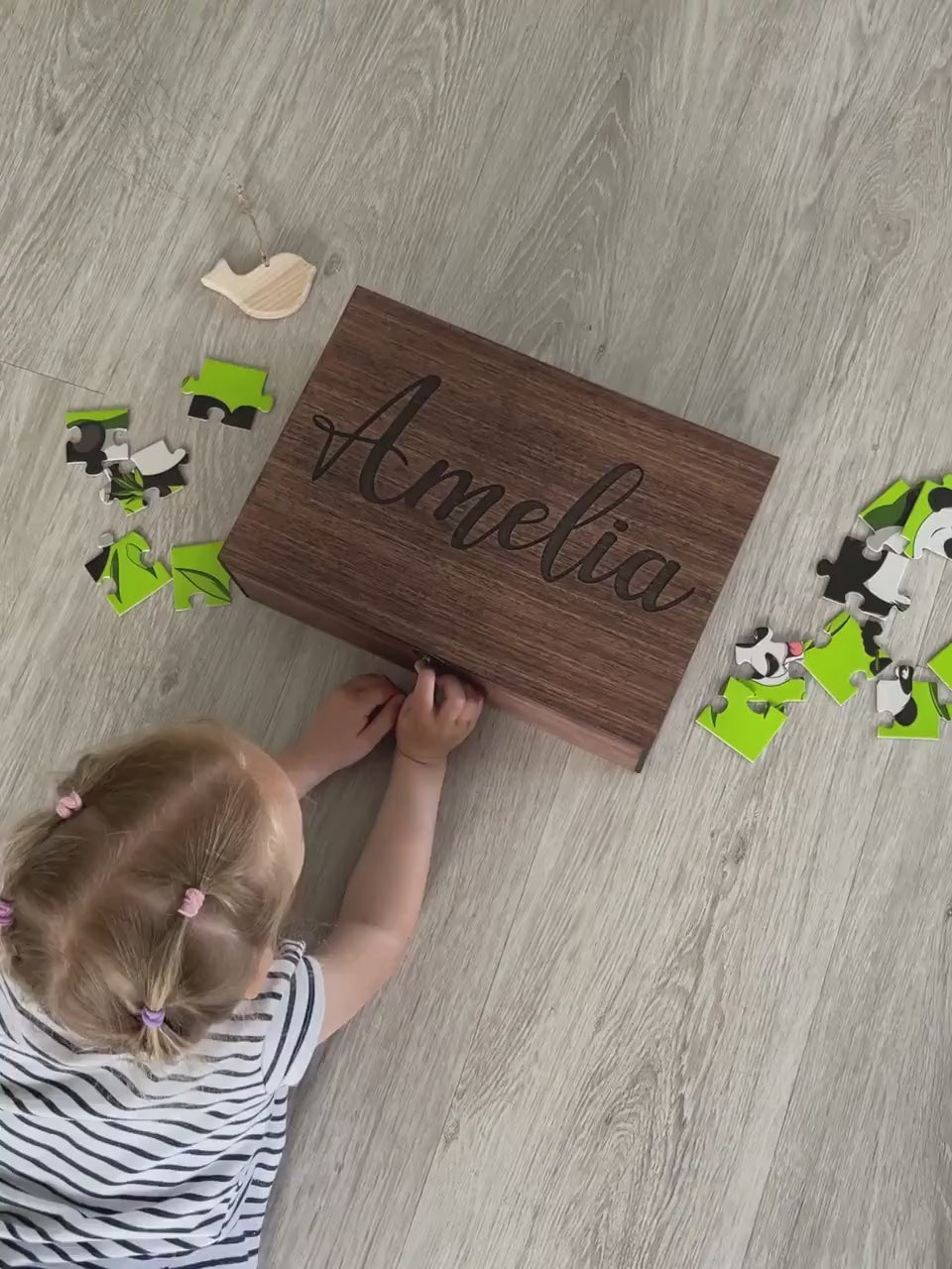 wooden name box