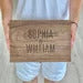 Wooden sign with text on a white background